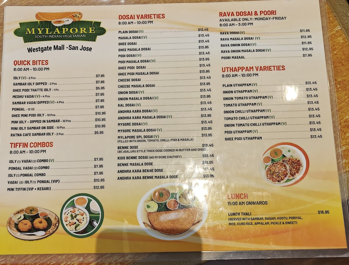 Mylapore South Indian Westgate Menu - Image 1
