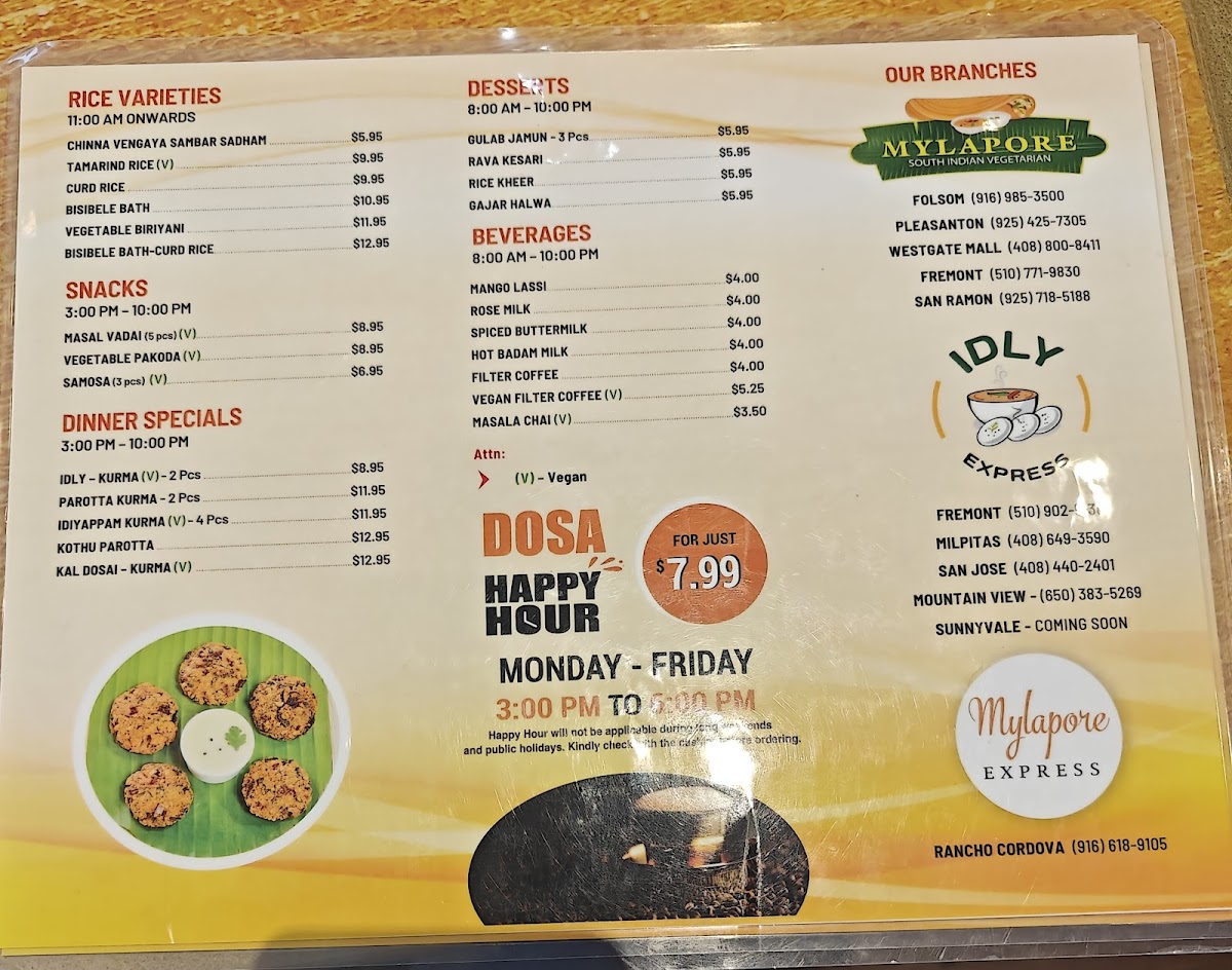 Mylapore South Indian Westgate Menu - Image 2